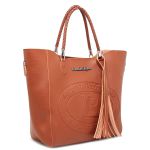 Bolsa Sacola Trançada Flex Caramelo + Nécessaire 