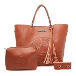 Bolsa Sacola Trançada Flex Caramelo + Nécessaire 
