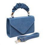 Bolsa bico camurça alça enrugada