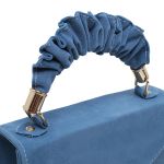 Bolsa bico camurça alça enrugada