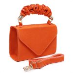 Bolsa bico camurça alça enrugada