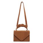 Bolsa bico camurça alça enrugada