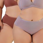 KIT DUETS CALCINHA PLUS BOMBOM ROSA RETRO/BRONZE