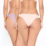 Kit Calcinha Biquini 100% AlgodÃo Nude/rosa Retro