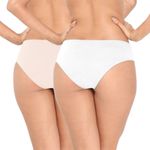 KIT CALCINHA BASIC 100% ALGODÃO BRANCO/NUDE