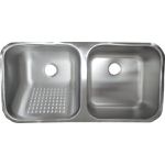 TANQUE DUPLO ESCOVADO 87X44X22CM AÇO INOX 304 LD