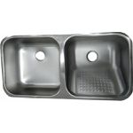 TANQUE DUPLO ESCOVADO 87X44X22CM AÇO INOX 304 LE