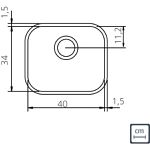 OUTLET CUBA PRIME Nº 0 40X34X17CM FOSCA SEM VALVULA F. 3 1/2"