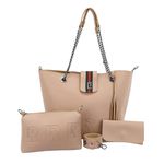 Bolsa Feminina Shopper Grande + Carteira + Necessaire Kit 04