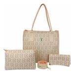 Bolsa Feminina Tote Estilo Kit + Carteira + Necessaire 09