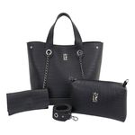 Bolsa Feminina Shopper Croco + Carteira + Necessaire Kit 01