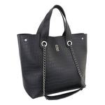 Bolsa Feminina Shopper Croco + Carteira + Necessaire Kit 01