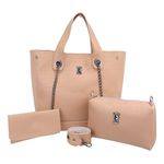 Bolsa Feminina Shopper Croco + Carteira + Necessaire Kit 01