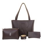Bolsas Femininas Shopper Kit + Necessaire + Carteira Lr 018