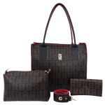 Bolsa Feminina Tote Estilo Kit + Carteira + Necessaire 09