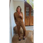 Conjunto Suede Manga Longa Caramelo