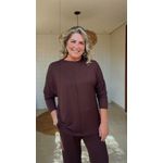 Conjunto Moletinho Listrado Luana Marrom