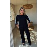 Conjunto Moletinho Listrado Luana Preto