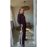 Conjunto Moletinho Listrado Luana Marrom