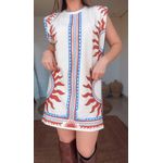 Vestido Curto Ombreira Lenço Solar Estampado