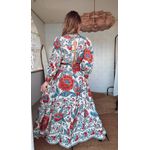Vestido Longo Manga Francisca Estampado