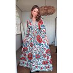 Vestido Longo Manga Francisca Estampado