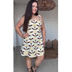Vestido Curto Banana Decorada Estampado