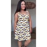 Vestido Curto Banana Decorada Estampado