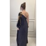 Vestido Plissado Itacare Preto Estampado