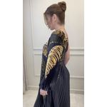 Vestido Plissado Itacare Preto Estampado