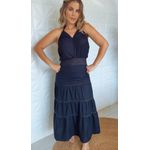 Vestido Frente Unica Tranças Chiclé Preto