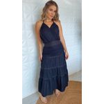 Vestido Frente Unica Tranças Chiclé Preto