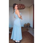 Vestido Rib Gola Alta Cinza 