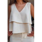 Conjunto Chiclé Regata E Short Básico Luiza Creme