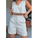 Conjunto Chiclé Regata E Short Básico Luiza Creme