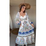 Vestido Manga Sonho Guarana Estampado