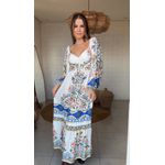 Vestido Manga Sonho Guarana Estampado