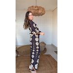 Calça Flor Bordada Estampado