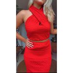 Conjunto Franja Leticia Vermelha