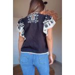 Bata Artesanal Bordado Tropical Estampado