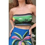 Top Reto Double Oasis Lenço Estampado