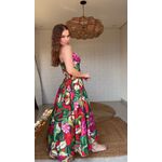 Vestido Assimétrico Folhagem Estampado