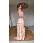 Vestido Babados Jás Chiclê Bege 