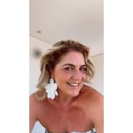 Brinco Acrilico Oval Off Perolado