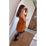 Vestido Curto Alça Caramelo