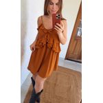 Vestido Curto Alça Caramelo