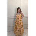 Vestido Longo Banana Prata Estampado