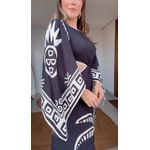 Vestido Manga Lenço Tropicano Estampado
