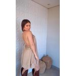 Vestido Curto Babado Bege 