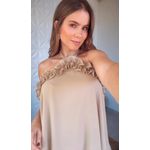 Vestido Curto Babado Bege 